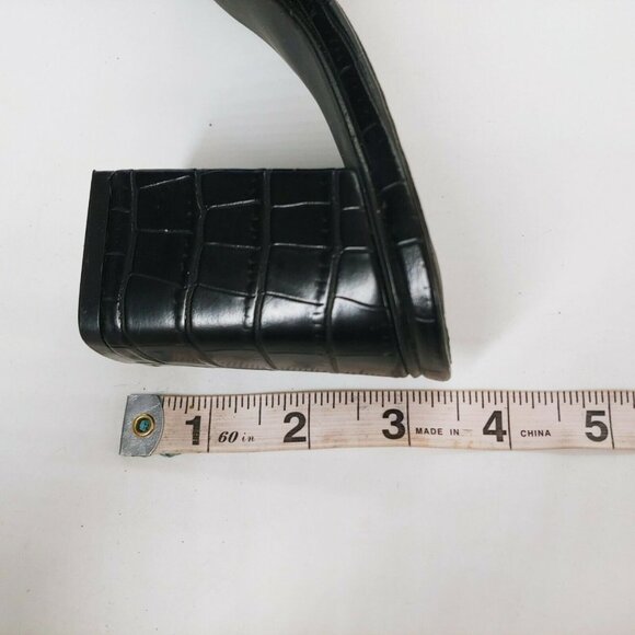 Camssoo Womens Black Alligator Slide Thong Sandal Block High Heel EUR 41‎ - Picture 8 of 10